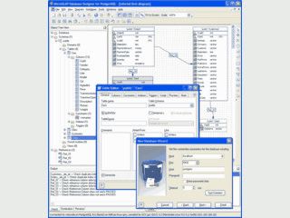 Visueller Datenbankdesigner fr PostgreSQL.