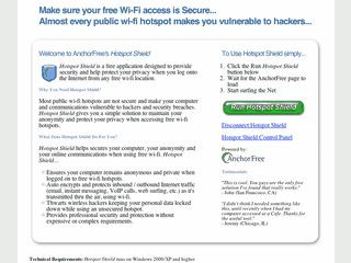 Hotspot Shield schtzt Ihre Daten whrend Sie an WiFi Hotspots surfen.