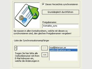 Synchronisierung von MS Outlook Kontakten via Email mit beliebig vielen Usern.