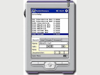 Notenverwaltung fr Lehrer auf PDAs mit PocketPC.