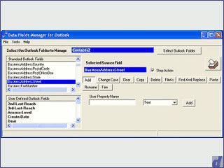 Bearbeiten, hinzufgen und lschen der MS Outlook Standard-Felder.