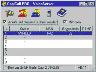 ISDN-basiertes Sprach-Informationssystem mit Anrufbeantworter.