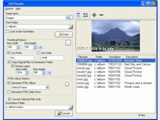 Stapelverarbeitung zum Erstellen von HTML-Gallerien und Thumbnails.
