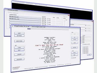 Audioplayer mit 16 Spuren und Anzeige von Liedertexten.