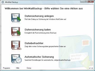 Sicherung aller wichtigen Windows Mail und Windows Live Daten.