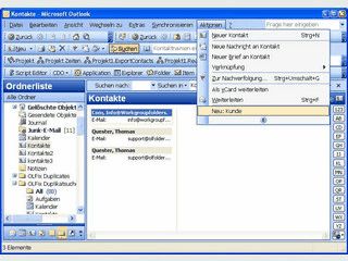 Reparatur von Profilen und Kontaktverknpfungen in MS Outlook.
