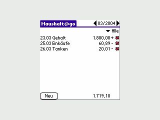 Protokollierung der tglichen Einnahmen und Ausgaben