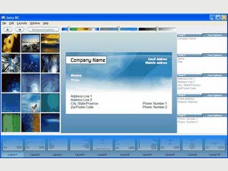 Template-basierte Software zur Erstellung von Visitenkarten.
