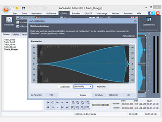 Zahlreiche Effekte und Filter fr Audiodateien.