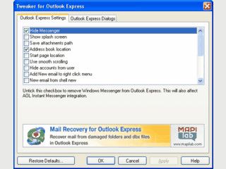 Feintuning und neue Funktionen MS Outlook Express.