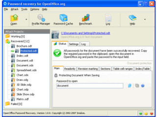 Gespeicherte Passwrter fr OpenOffice Dokumente wieder herstellen.