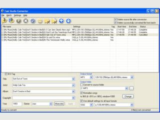 Schneller Konverter fr Audiodateien der Formate: WAV, MP3, WMA9, OGG und APE