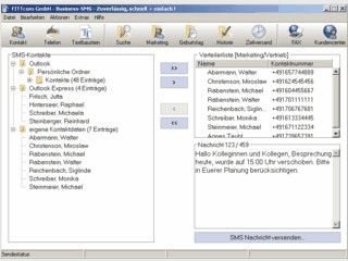 Software zum Versand von SMS mit Hilfe von MS Outlook oder combit RM Daten.