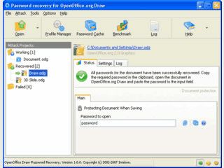 Passwort-Recovery fr OpenOffice Draw Dokumente ODG, SXD, OTG und STD.