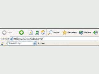 Toolbar zur schnellen Wortbersetzung Deutsch-Englisch-Deutsch