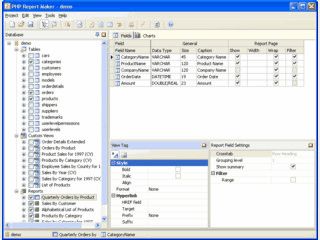 Erstellt dynamische PHP Reporte aus MySQL Datenbanken.