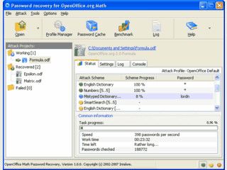 Password Recovery fr OpenOffice Math Dokumente.