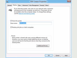 Add a shared PDF printer on your server, allow your users to create PDF with it.