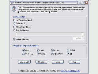 Durchsucht den Computer nach Passwort-geschtzten Dokumenten.