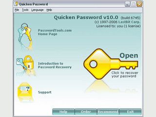 Passwort-Recovery Tool fr MS Quicken QDF Dateien.