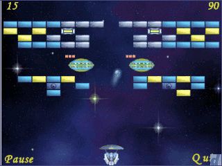 Handyspiel, das als Bricks, Arkanoid oder BreakOut bekannt ist.