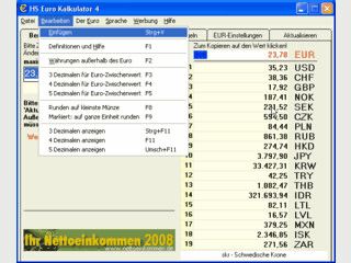 Whrungsrechner fr 15 Euro- und 19 weitere Lnder.