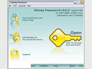 Password recovery tool for MS Money database.