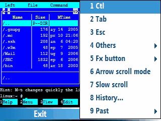 Telnet Client fr VT100, SSH1 und SSH2 Verbindungen via PDA.