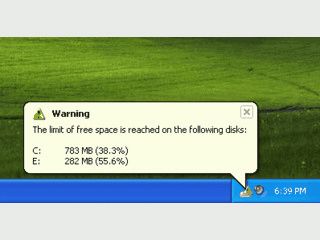berwacht den freien Speicherplatz Ihrer Festplatten.