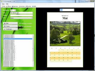 Erstellung und Ausdruck von Kalendern mit eigenen Terminen, Feiertagen usw.