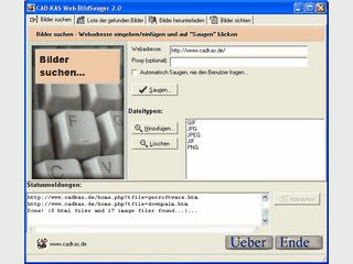 Das Programm findet alle Bilder auf einer beliebigen Homepage