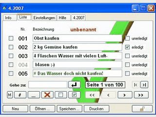 Virtuelle Abhakliste fr beliebige Zwecke.