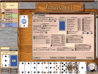 Canasta online gegen den Computer oder mit bis zu 3 Mitspielern spielen.