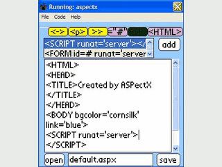 Editor fr ASP und ASPX.NET sowie HTML-Seiten.