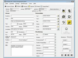 Adress-Management mit Customer Relationship Management.