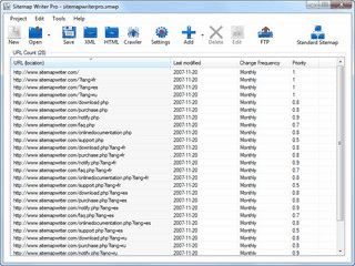 Crawler-basierte Software zur Erstellung einer XML-Sitemap.