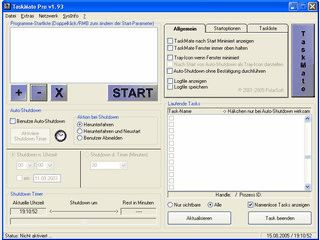 Auto-Shutdown und Reboot nach Uhrzeit oder Countdown-Timer plus TaskManager