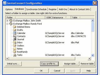 Synchronisiert Daten von MS Outlook und MS Exchange mit jeder SQL Datenbank