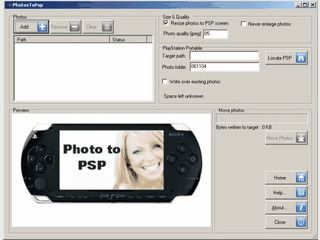 Einfache Konvertierung und Transfer von beliebig vielen Bildern auf die PSP.