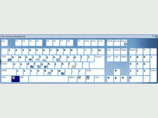 Virtuelle Tastatur die mit der Maus bedient werden kann.