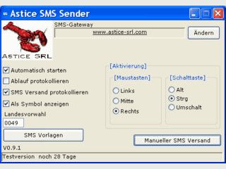 Ermöglicht den Versand von SMS aus jeder beliebigen Windows-Anwendung.