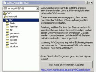 Anpassung von Windows-Dateinamen an die Erfordernisse eines Unix-Webservers.