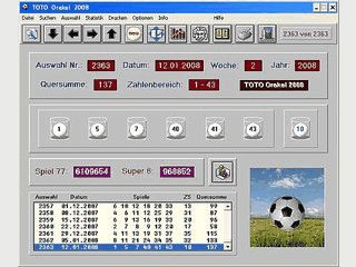 TOTO-Programm mit vielen Statistik- und Listenfunktionen