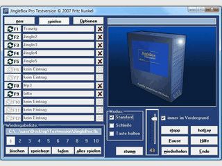 Jingleplayer mit dem sich 12 Jingles ber die F-Tasten abspielen lassen.