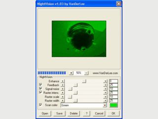 Filter der den Blick durch eine Nachtsichtbrille imitiert.