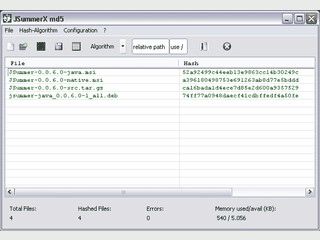 Tool zum Berechnen und Prfen von Hashsummen.  MD5, SHA160 und SHA256