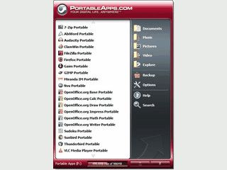 PortableApps Suite enthält eine Sammlung von Programmen für den USB-Stick