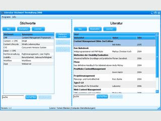 Literatur-Stichwort-Verwaltung 1.1 - kostenlos downloaden