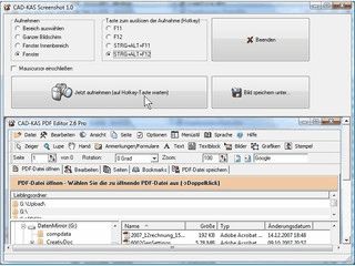 Screenshots vom Desktop, einzelnen Fenstern oder markierten Bereichen.