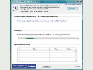 Tool zum Suchen und Entfernen von MSN Messenger Viren.